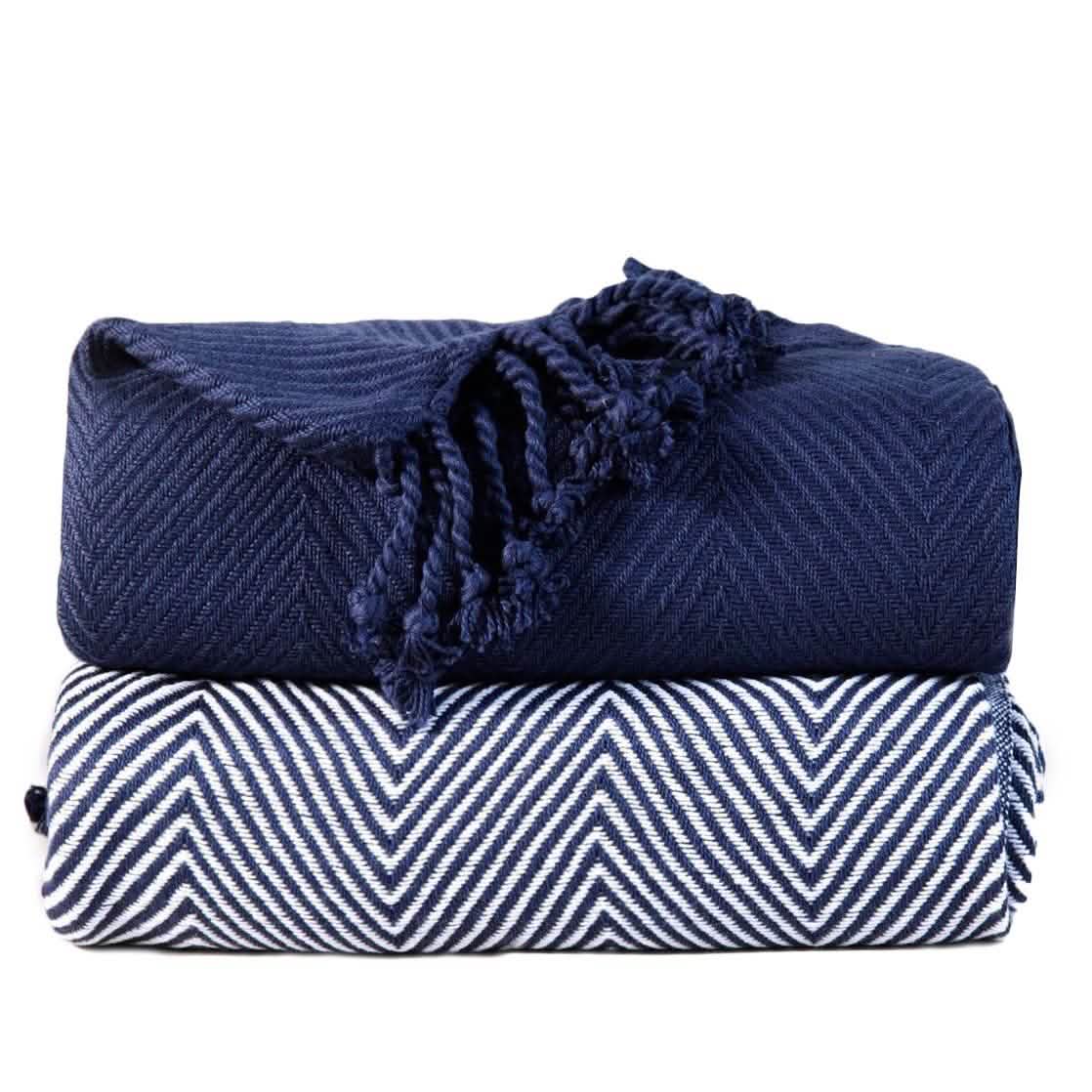 2-Piece Set: 100% Cotton Hand Twisted Throw Blanket 50" X 60" DailySale