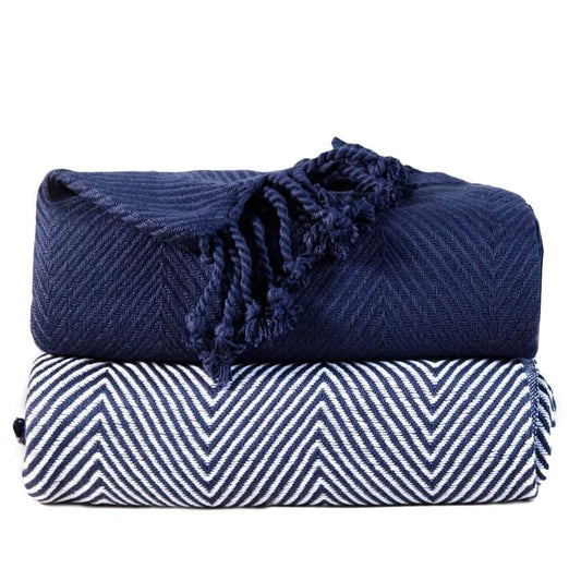 2-Piece Set: 100% Cotton Hand Twisted Throw Blanket 50" X 60" DailySale