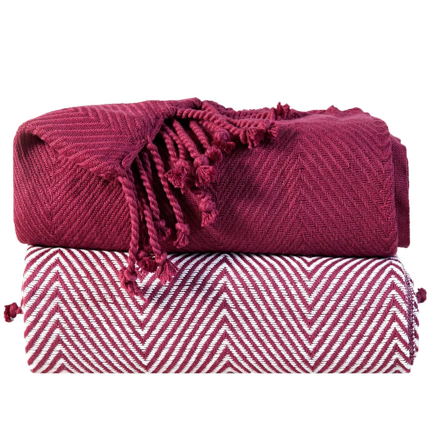 2-Piece Set: 100% Cotton Hand Twisted Throw Blanket 50" X 60" DailySale