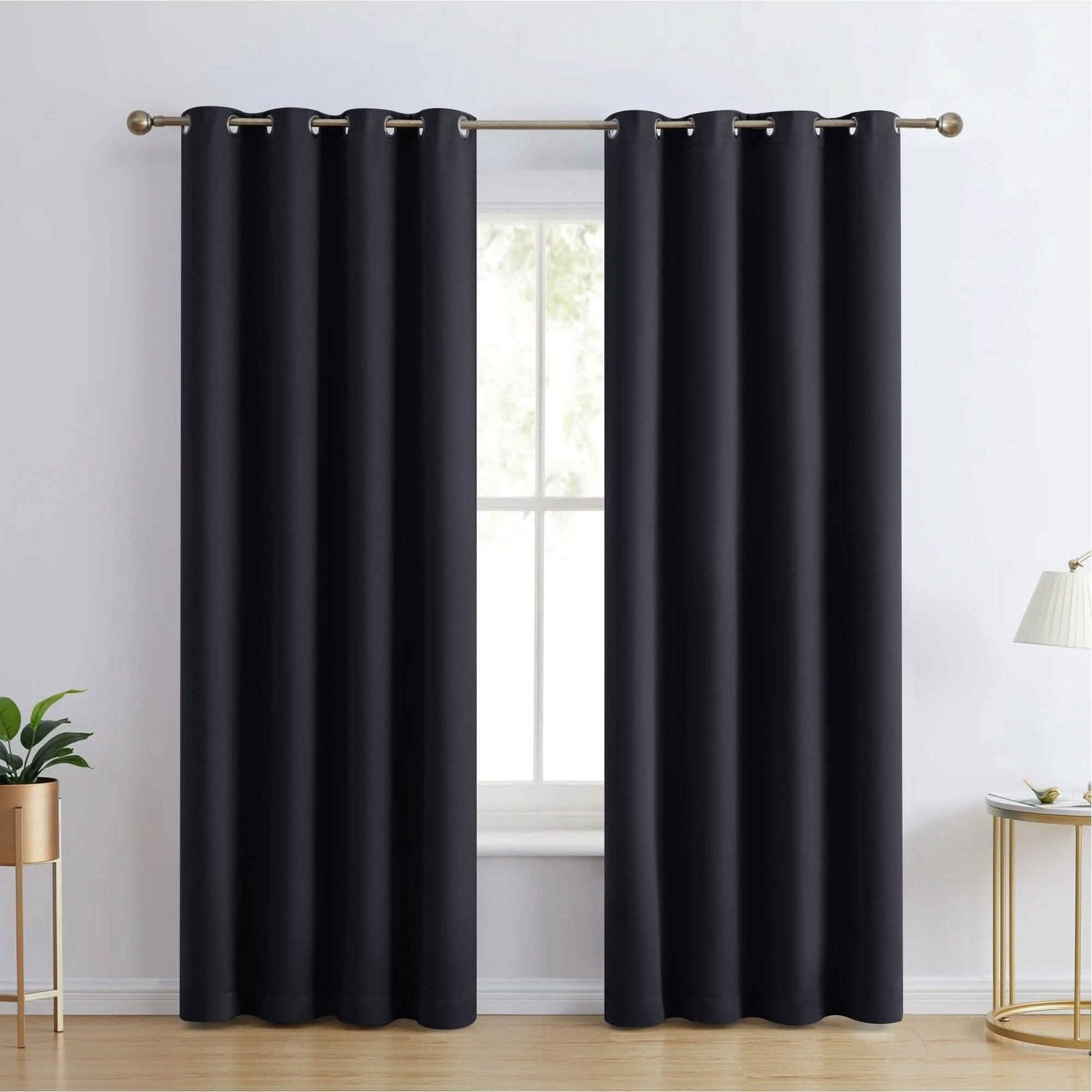2-Piece Set: Blackout Curtains Double Panel Thermal Insulated Room Darkening Curtain Pair Grommet Top Design DailySale