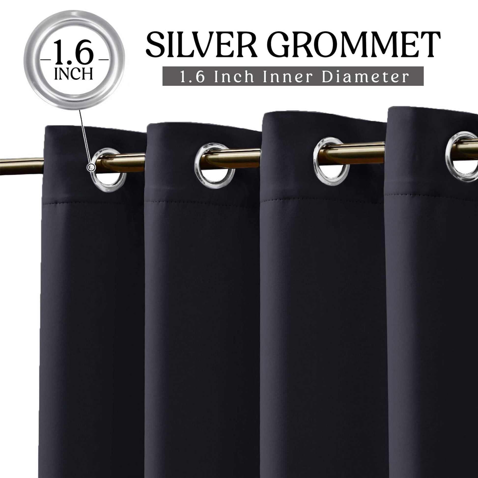 2-Piece Set: Blackout Curtains Double Panel Thermal Insulated Room Darkening Curtain Pair Grommet Top Design DailySale