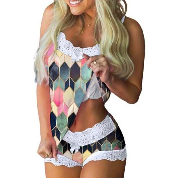 2-Piece Set: Cami + Shorts Set For Women Nightwear DailySale