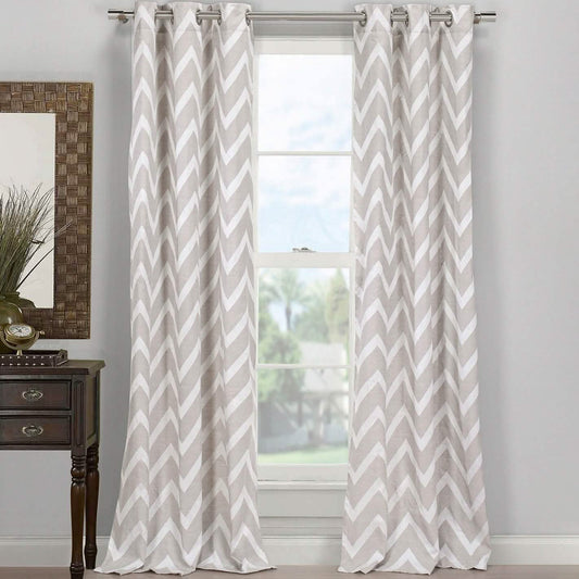 2-Piece Set: Chevron Grommet Window Curtain Pair Panel DailySale
