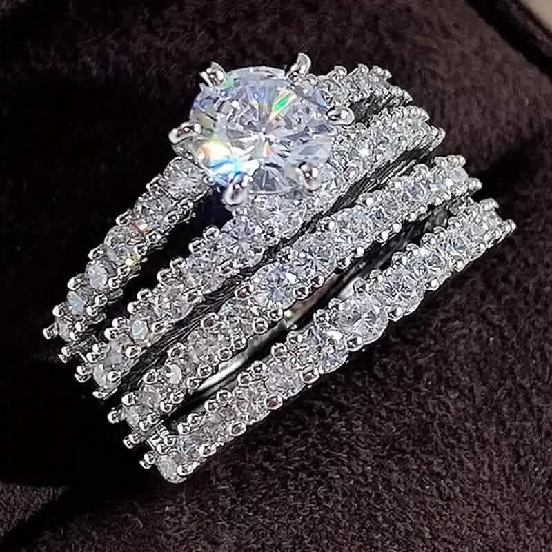 2-Piece Set: Gold Inlays with Zirconia Rings DailySale