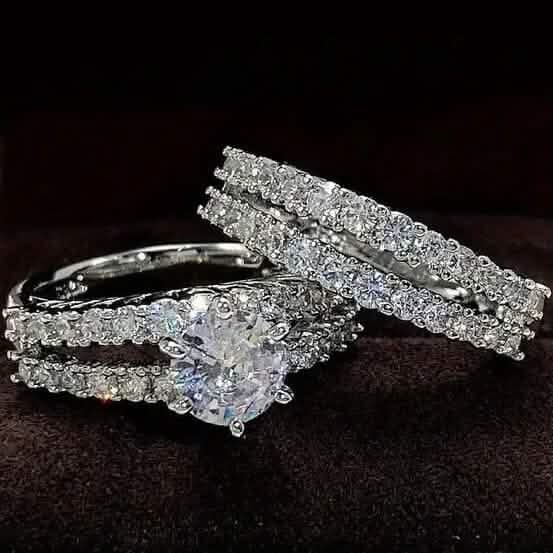 2-Piece Set: Gold Inlays with Zirconia Rings DailySale