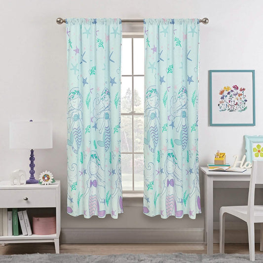 2-Piece Set: Kidz Mix Mystical Mermaid Window Panel Pair DailySale