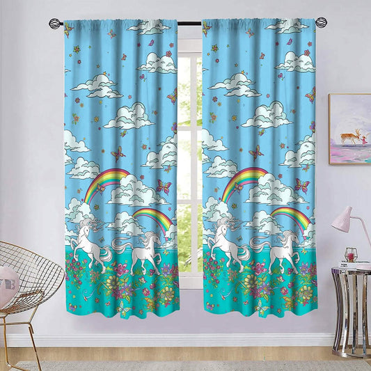 2-Piece Set: Kidz Mix Rainbow Unicorn Window Panel Pair DailySale