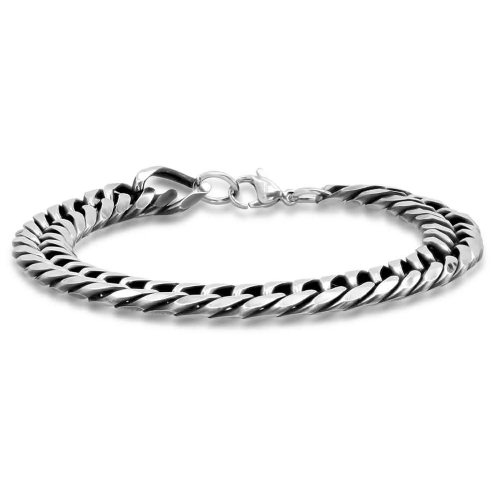 2-Piece Set: Men's Stainless Steel Cuban Link Chain Bracelet and Necklace DailySale