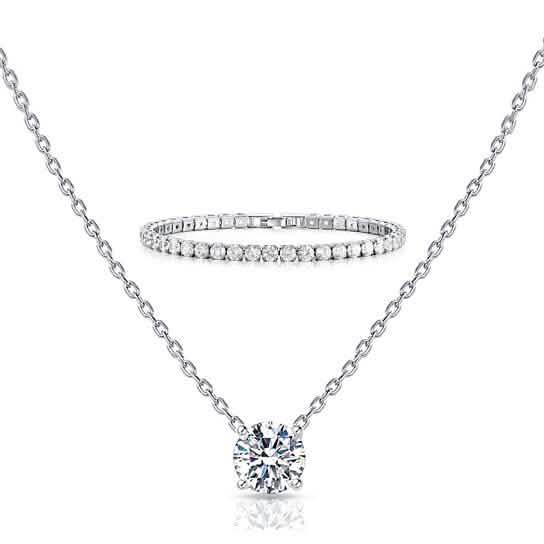 2-Piece Set: Round Cut Pendant with Round Cut Tennis Bracelet DailySale