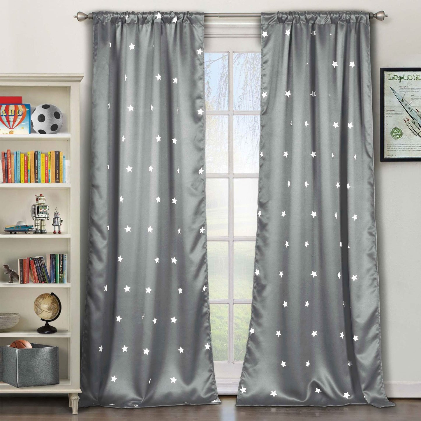 2-Piece Set: Stars Blackout Window Curtain Pair Panel DailySale