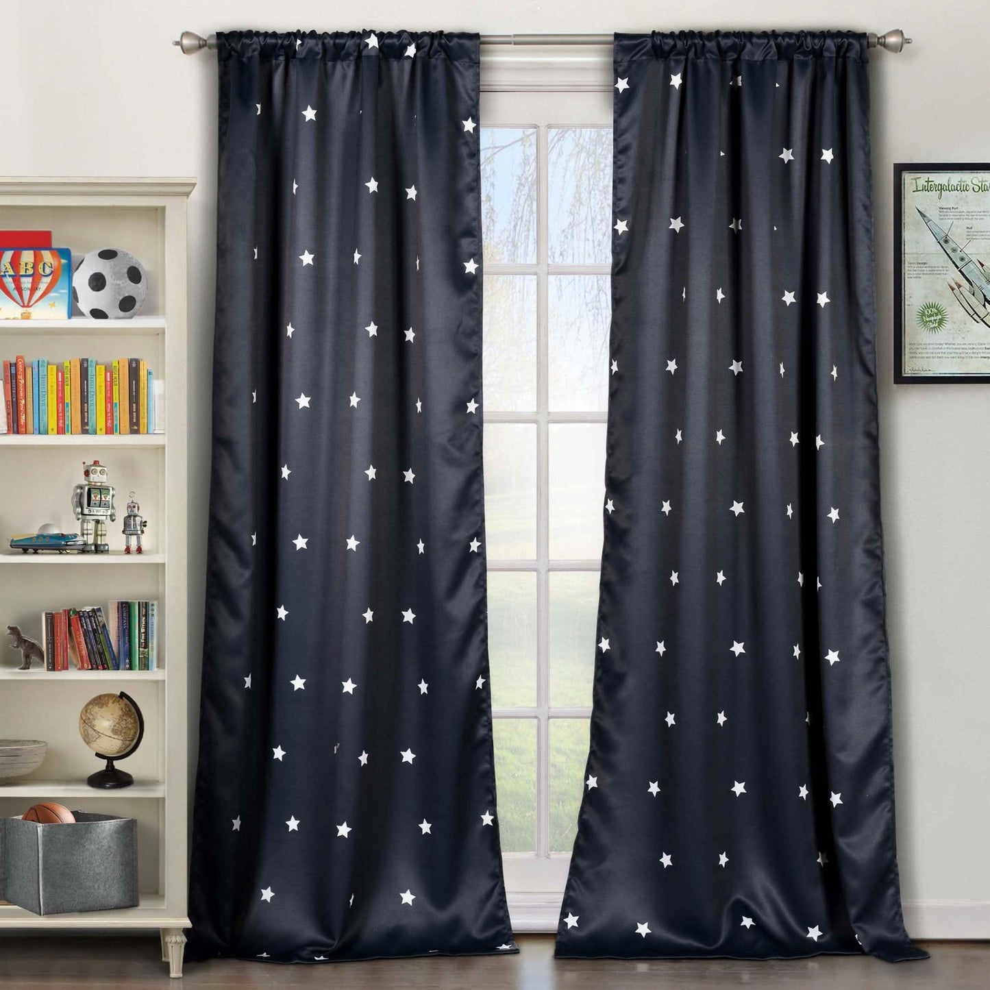 2-Piece Set: Stars Blackout Window Curtain Pair Panel DailySale