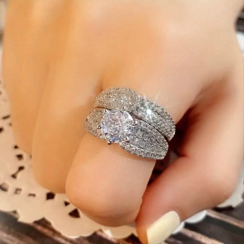 2-Piece Set: Sterling Silver Bridal Ring DailySale