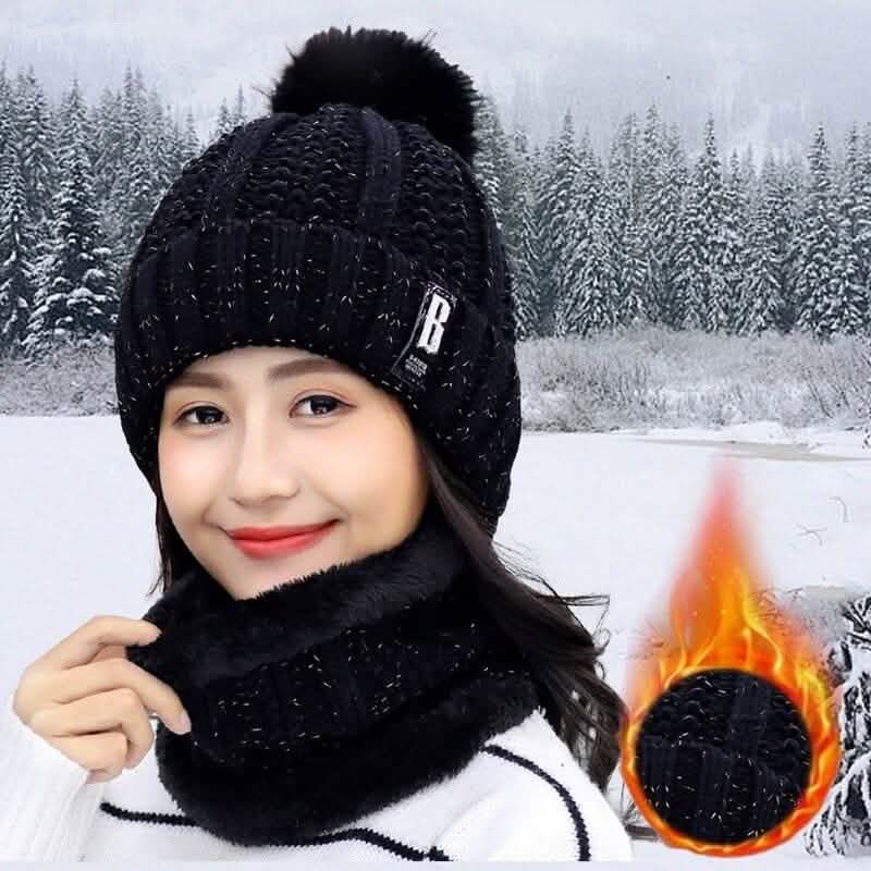 2-Piece Set: Women's Knitted Hat Scarf Caps Neck Warmer Winter Hat DailySale