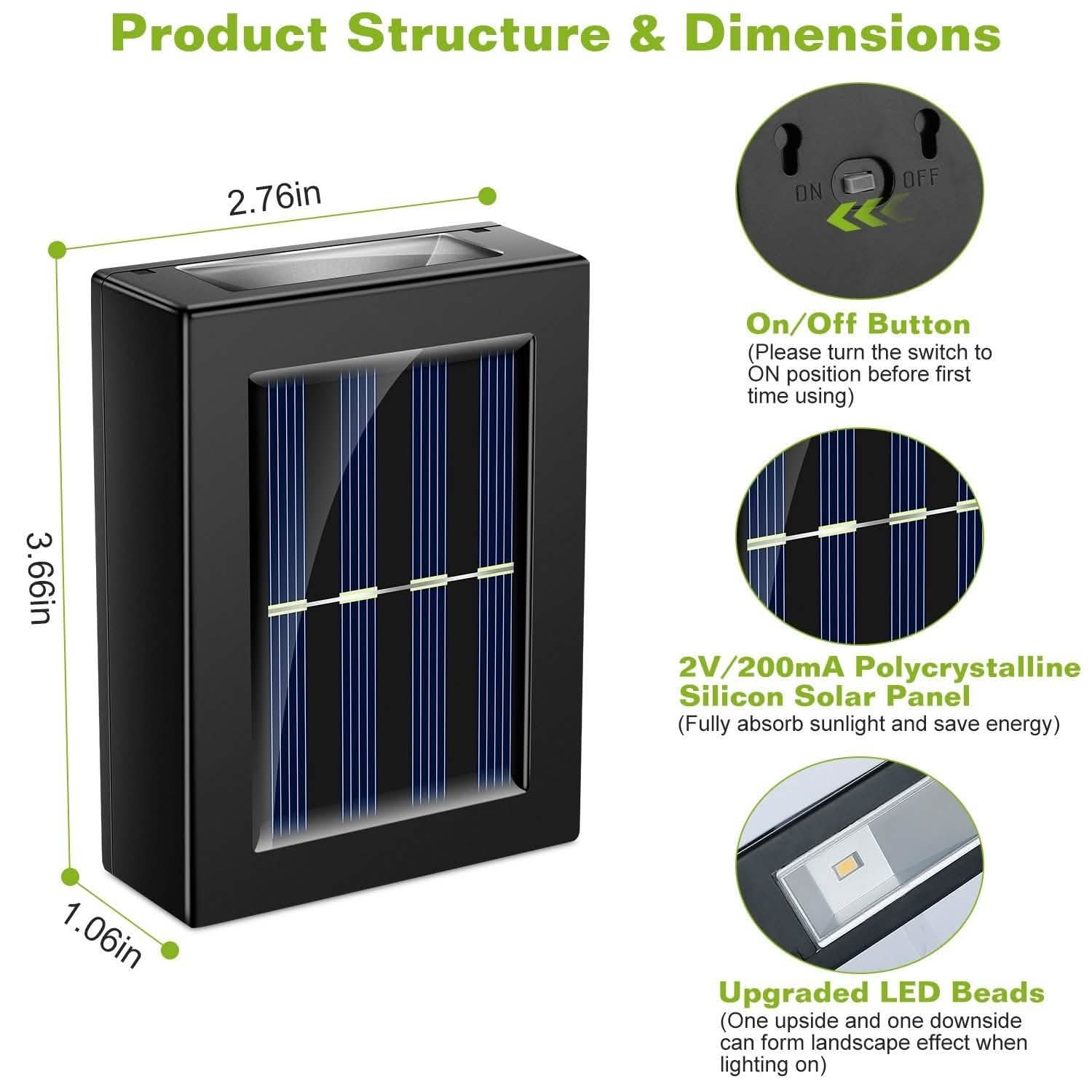 2-Piece: Solar Deck Outdoor Lights DailySale