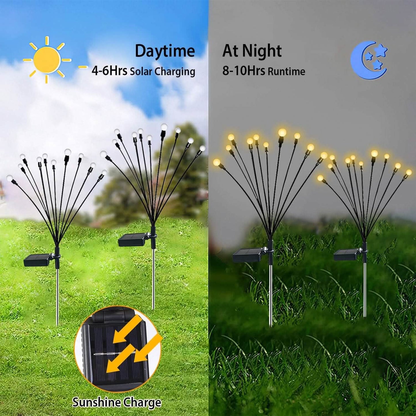 2-Piece: Solar Firefly Lights Swaying Decorative Pathway Lamp DailySale