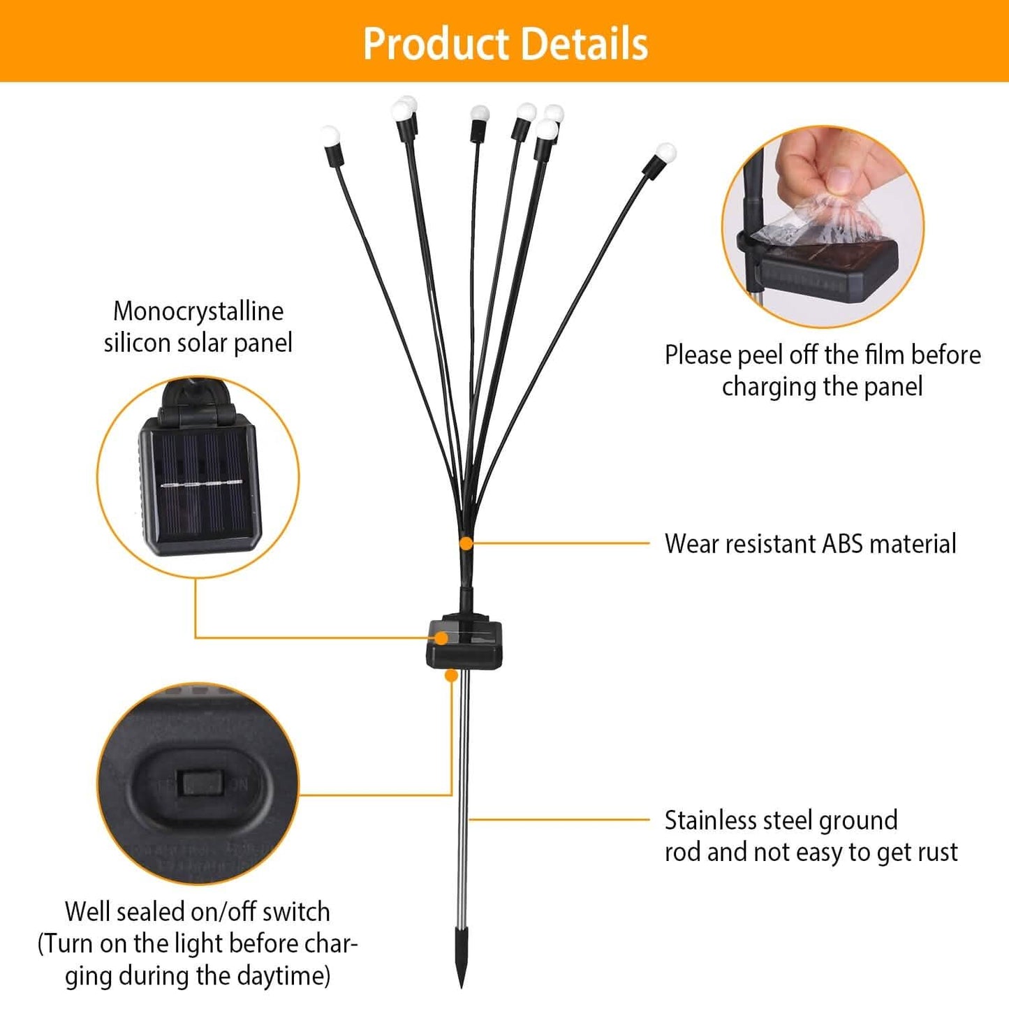 2-Piece: Solar Firefly Lights Swaying Decorative Pathway Lamp DailySale