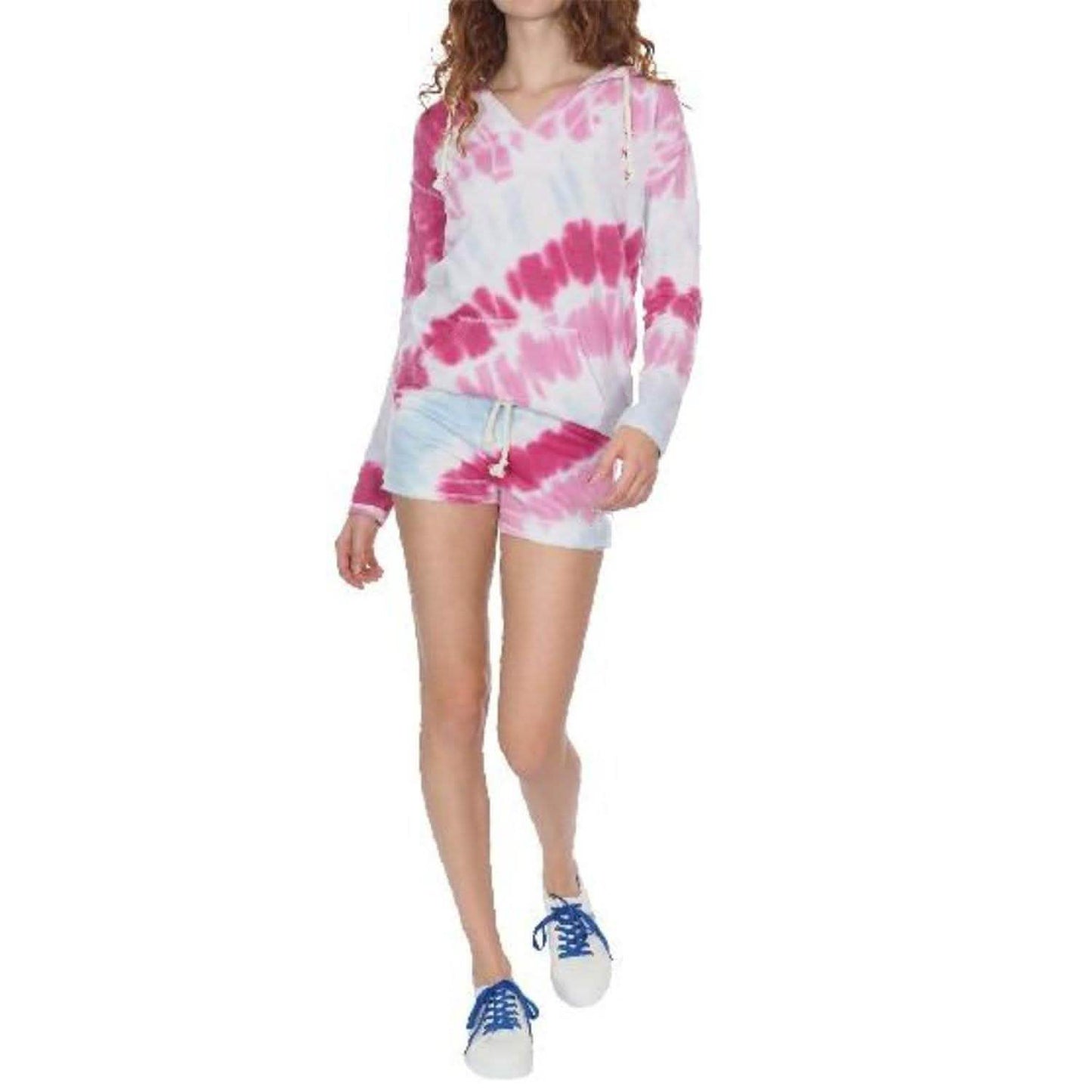 2-Piece: Tie-Dye Hoodie and Shorts Lounge Sets DailySale