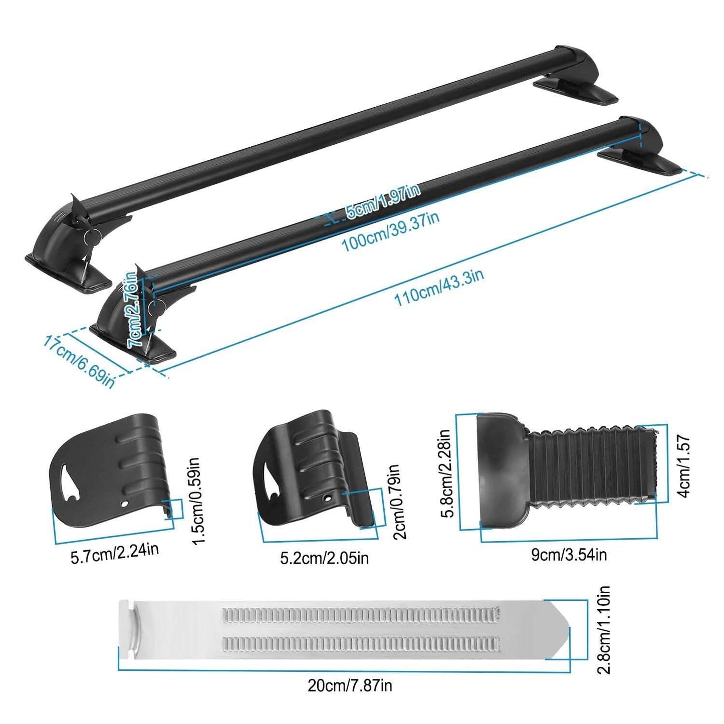 2-Piece: Universal 110CM/43-Inch Car Roof Rack Cross Bar DailySale