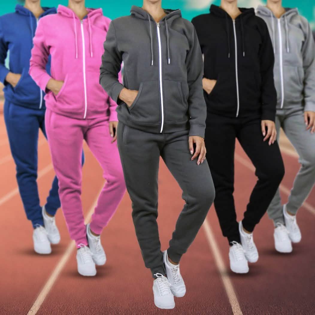 2-Piece: Women's Fleece-Lined Hoodie and Joggers Set DailySale