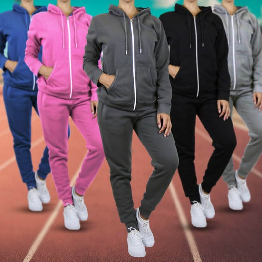 2-Piece: Women's Fleece-Lined Hoodie and Joggers Set DailySale