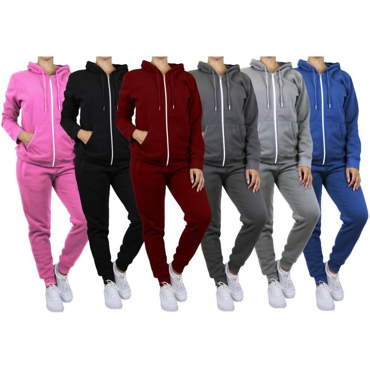 2-Piece: Women's Fleece-Lined Hoodie and Joggers Set DailySale