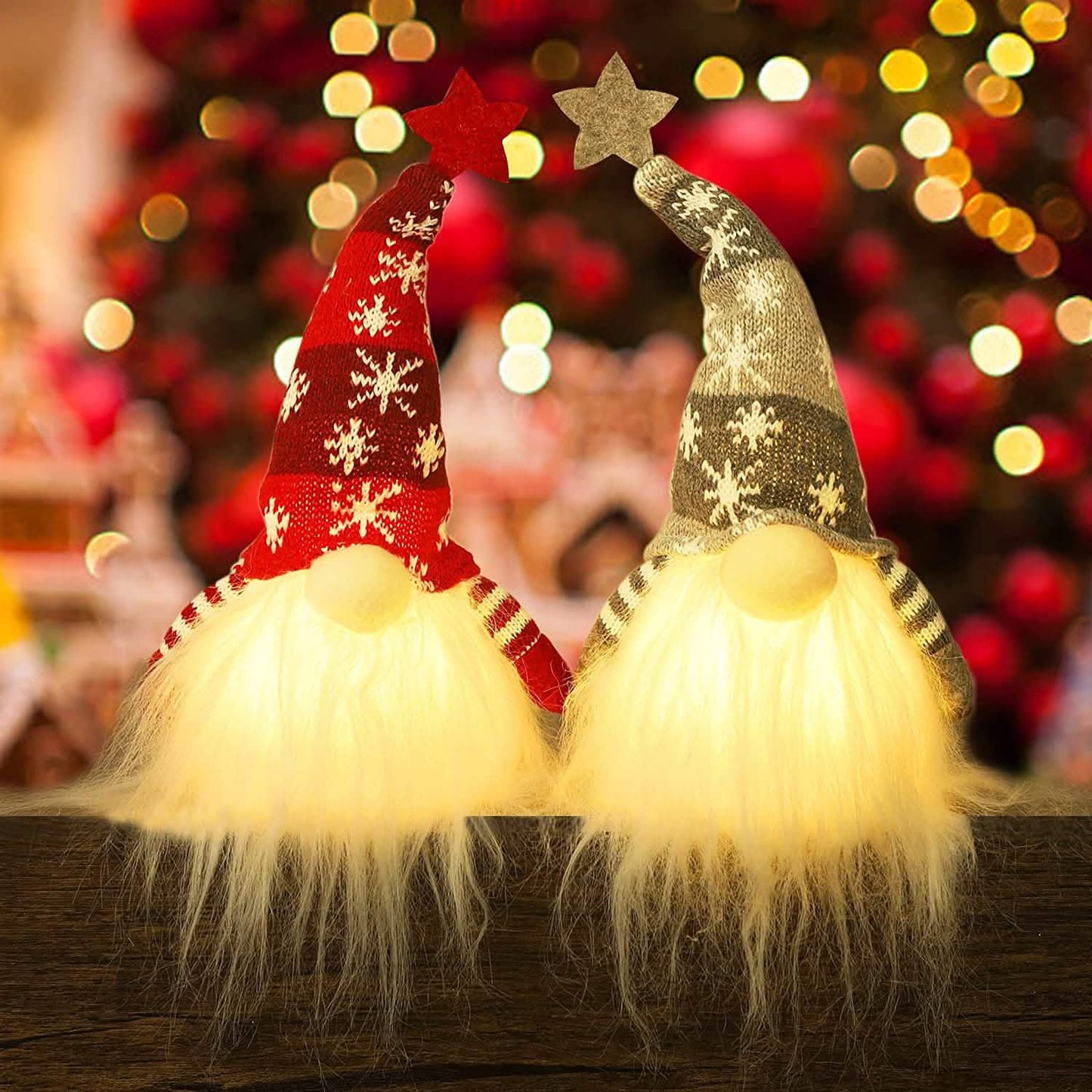 2-Pieces: 11" Lighted Christmas Gnome Santa DailySale