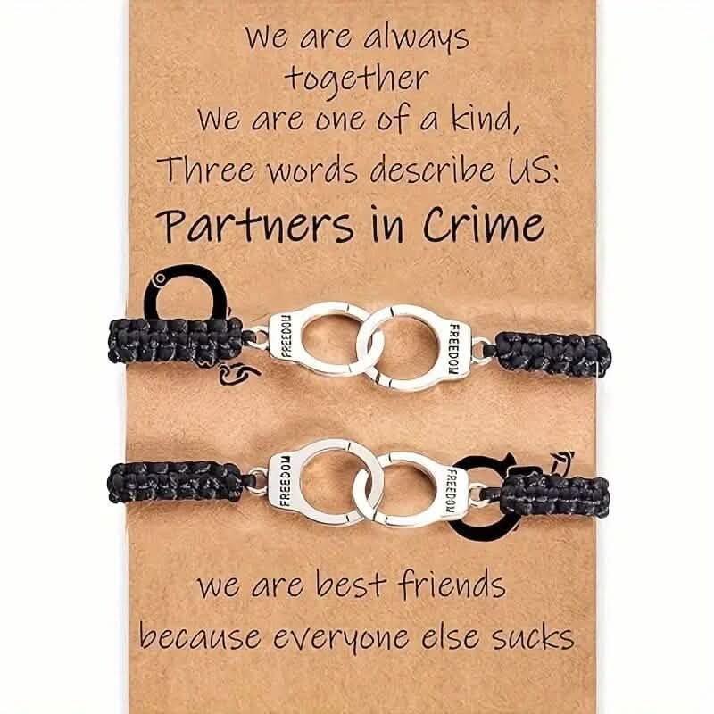 2-Pieces: Classic Vintage Handcuff Charm Friendship Bracelets DailySale