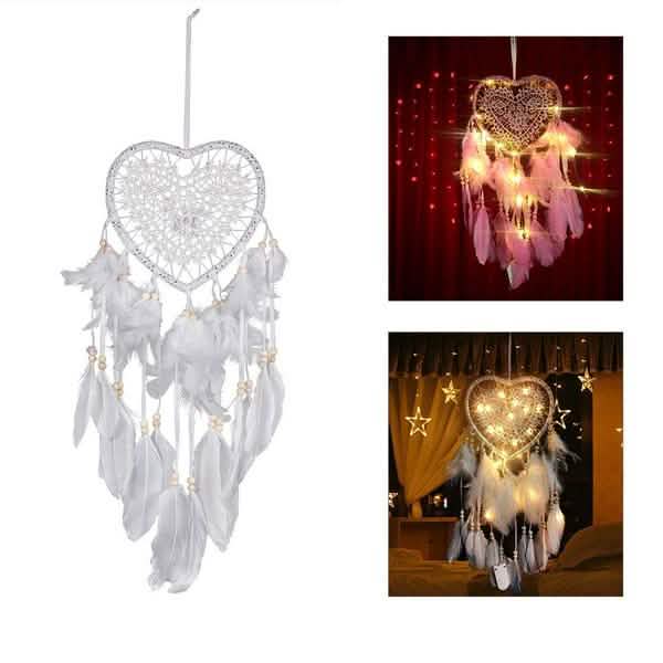 2-Pieces: Romantic LED Dream Catcher with Feather Dreamcatcher Night Light DailySale