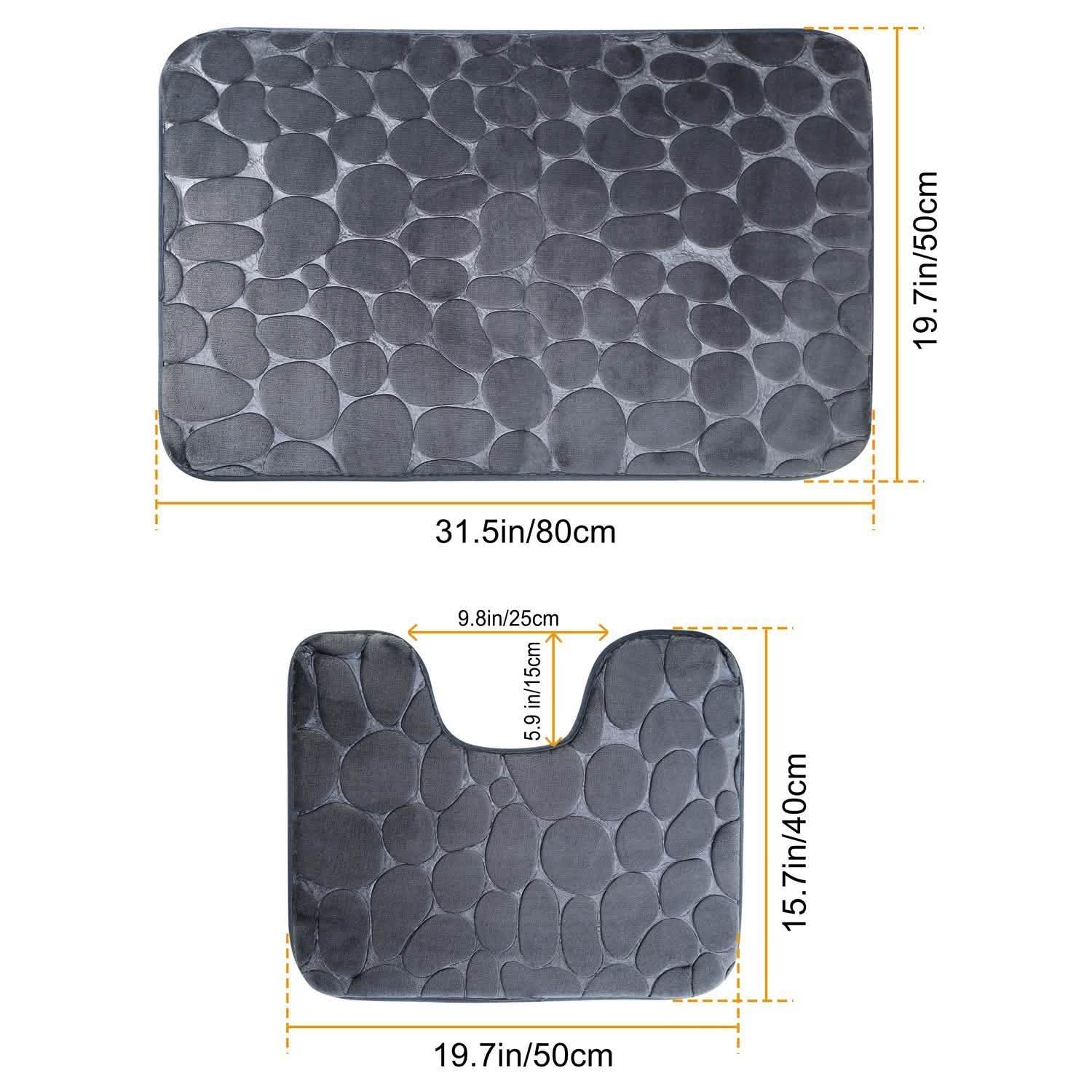 2-Pieces Set: Bathroom Rugs Luxury Flannel Non-Slip DailySale
