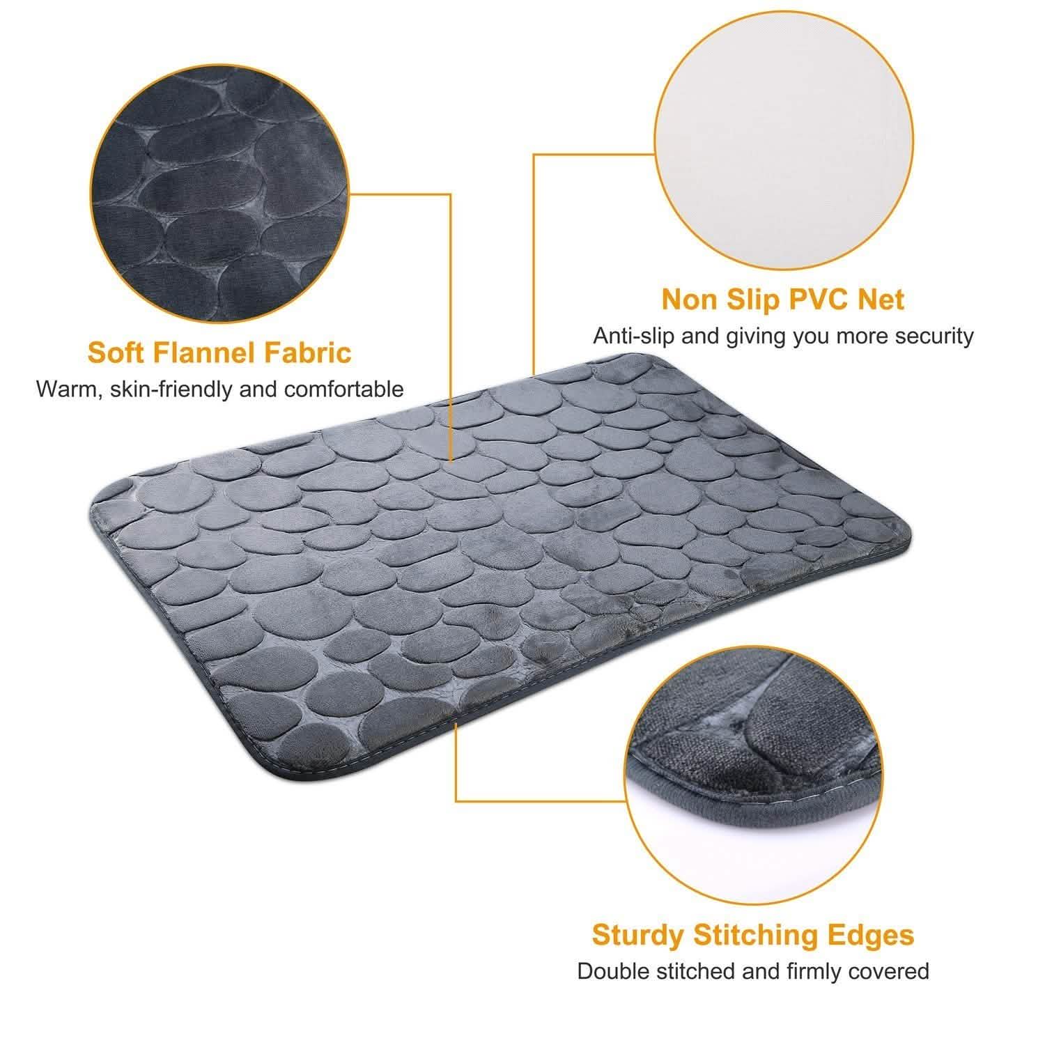 2-Pieces Set: Bathroom Rugs Luxury Flannel Non-Slip DailySale