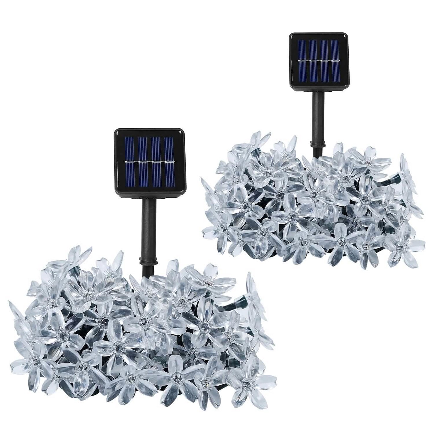2-Pieces: Solar Power String Lights 50 LED Beads Fairy Sakura Flower DailySale