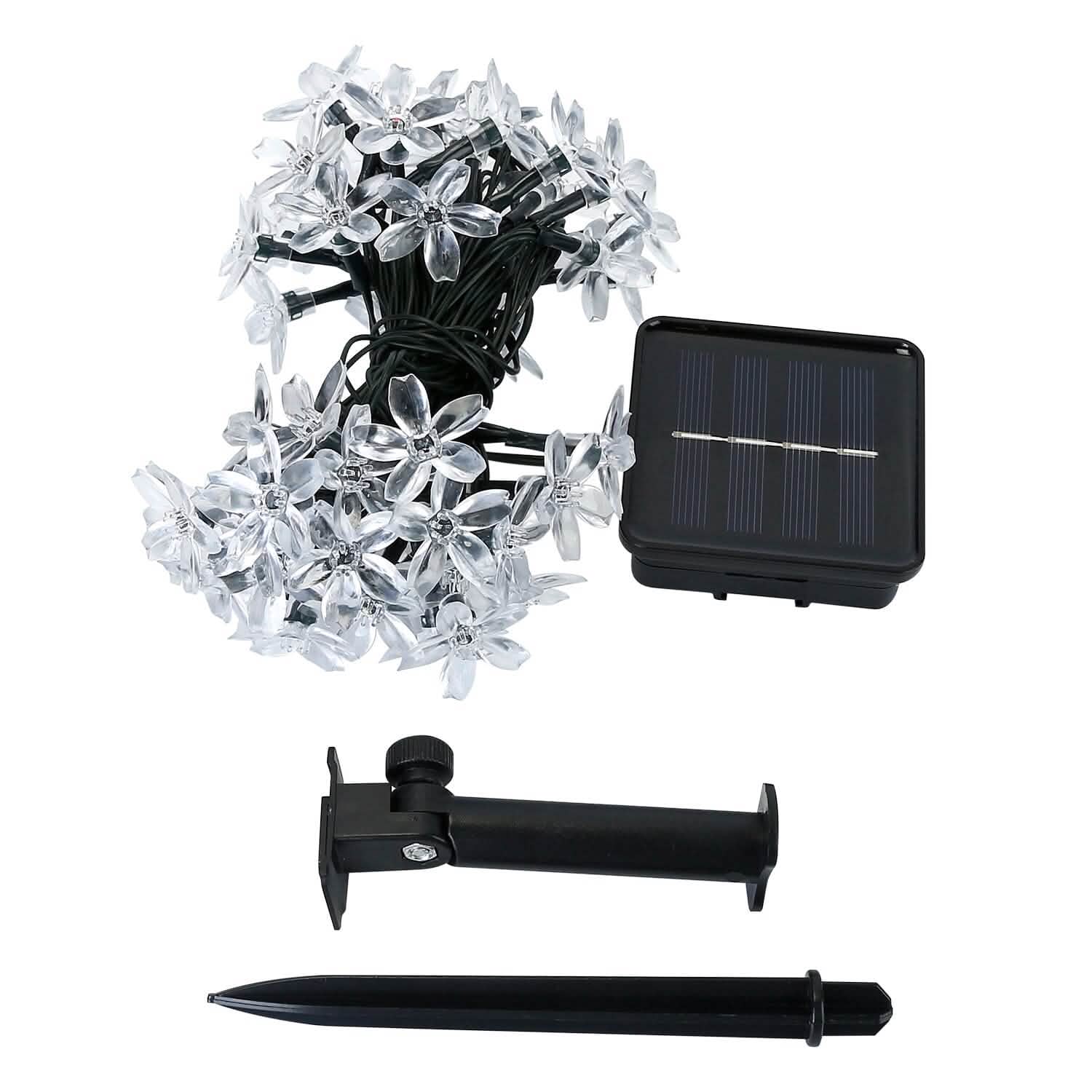 2-Pieces: Solar Power String Lights 50 LED Beads Fairy Sakura Flower DailySale