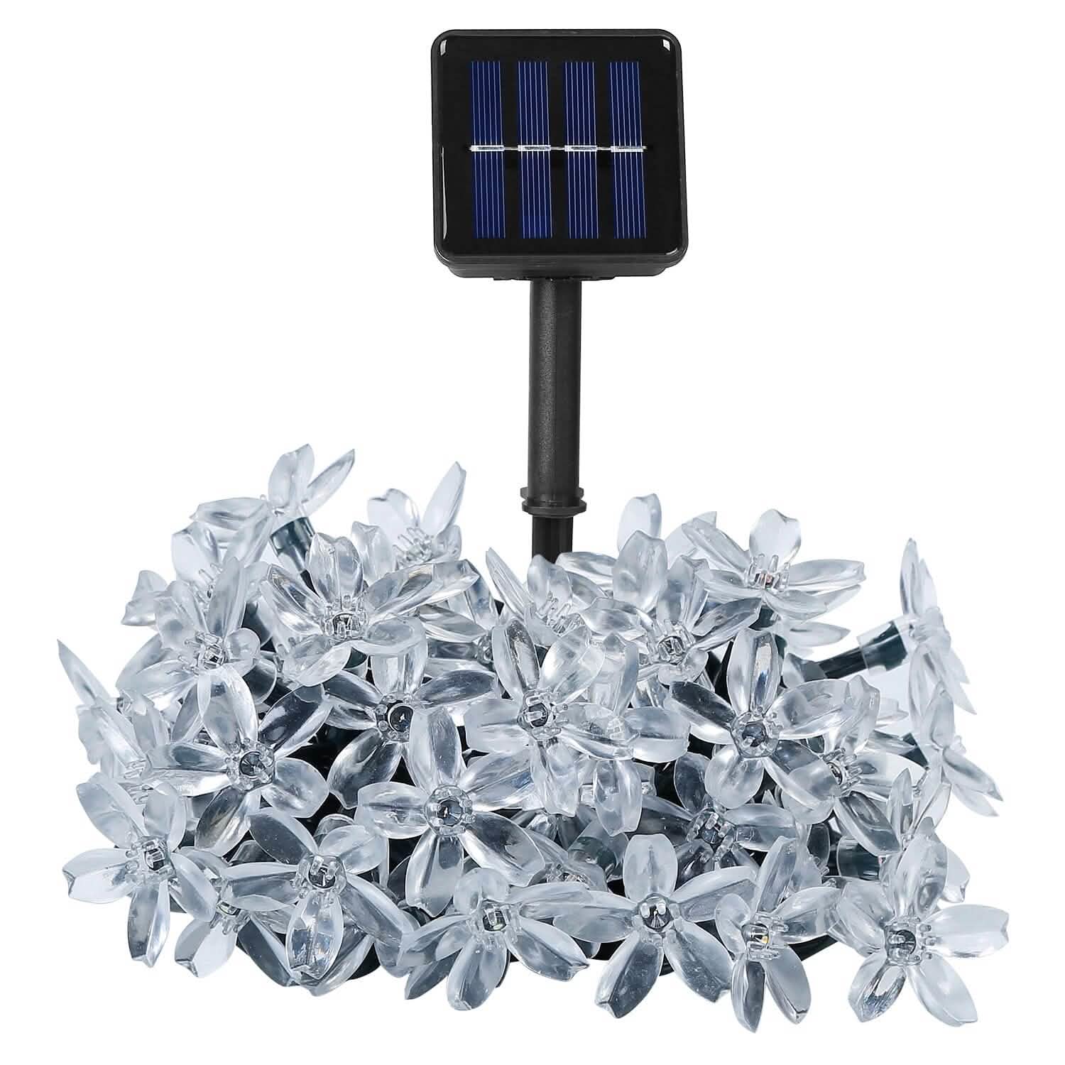 2-Pieces: Solar Power String Lights 50 LED Beads Fairy Sakura Flower DailySale