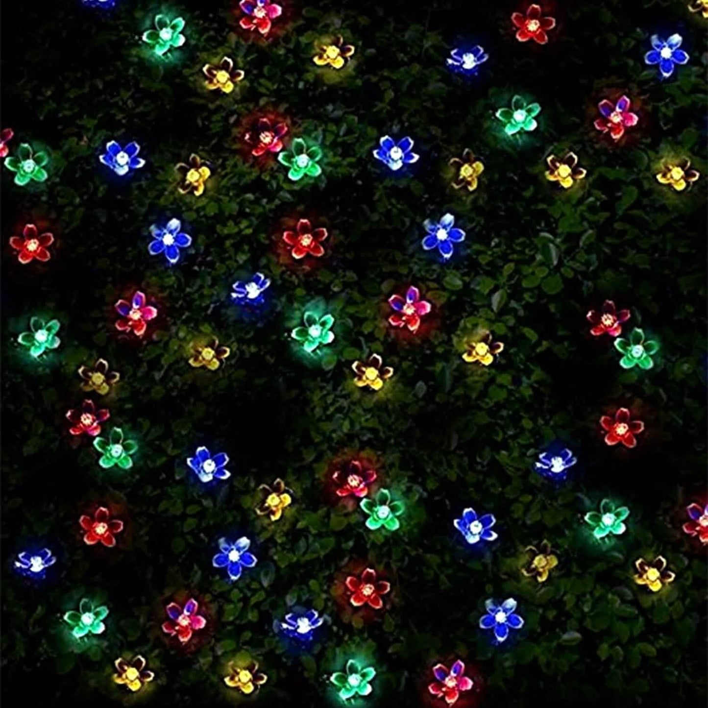 2-Pieces: Solar Power String Lights 50 LED Beads Fairy Sakura Flower DailySale