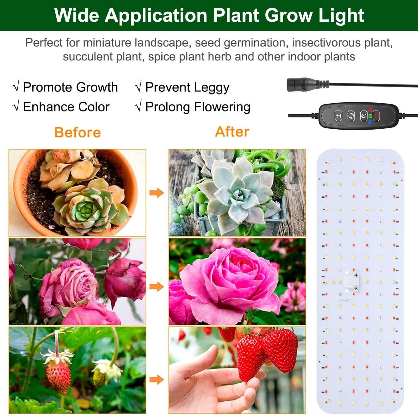 2-Pieces: Ultra-Thin LED Grow Lights for Indoor Plants with 126 LEDs DailySale