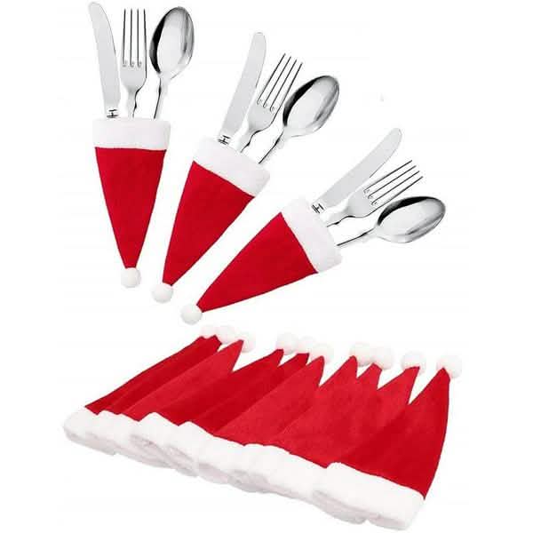 20-Piece: Christmas Santa Hat Silverware Storage Bag DailySale