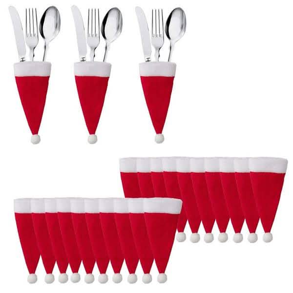 20-Piece: Christmas Santa Hat Silverware Storage Bag DailySale