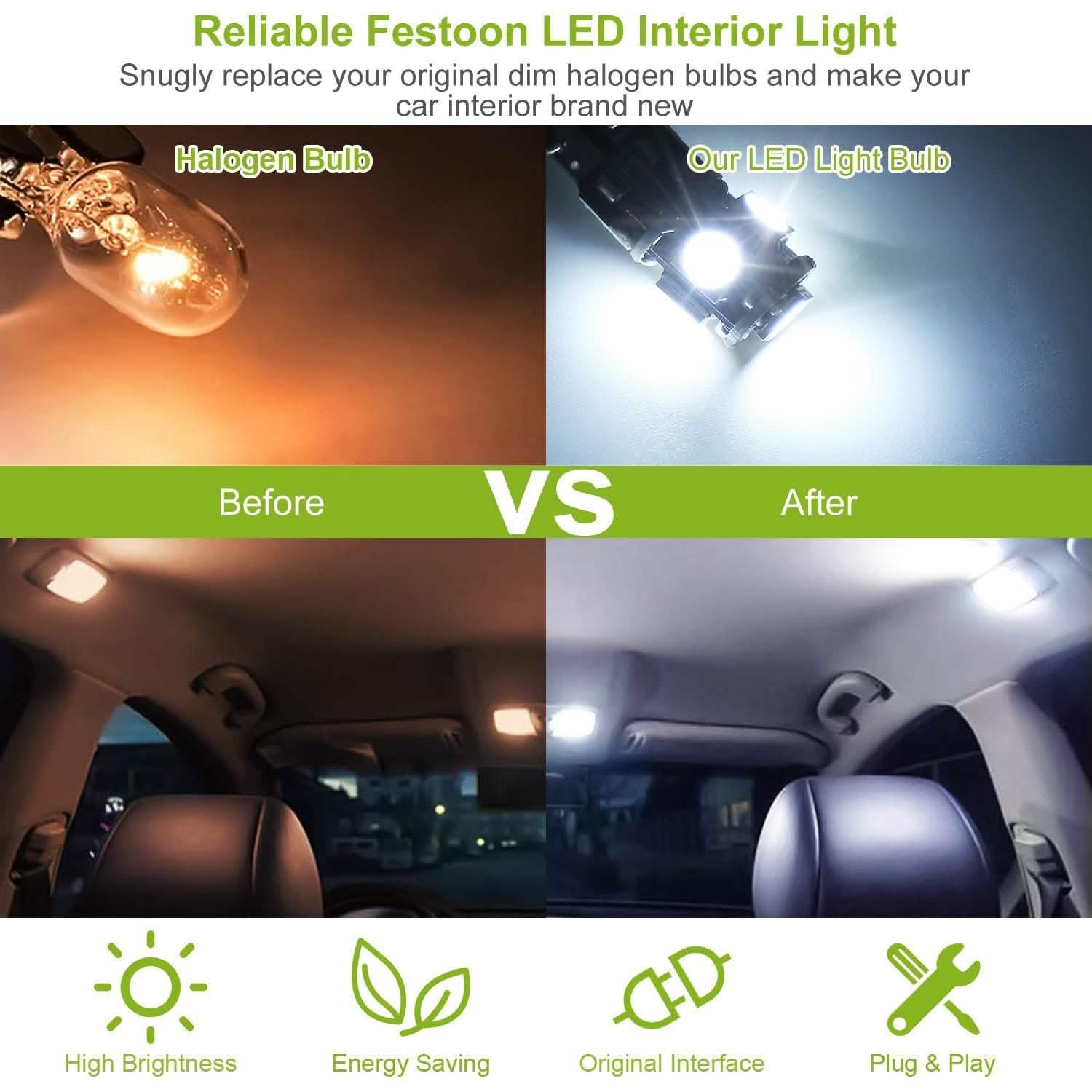 20-Piece: T10 SMD5050 LED Light Bulbs DailySale