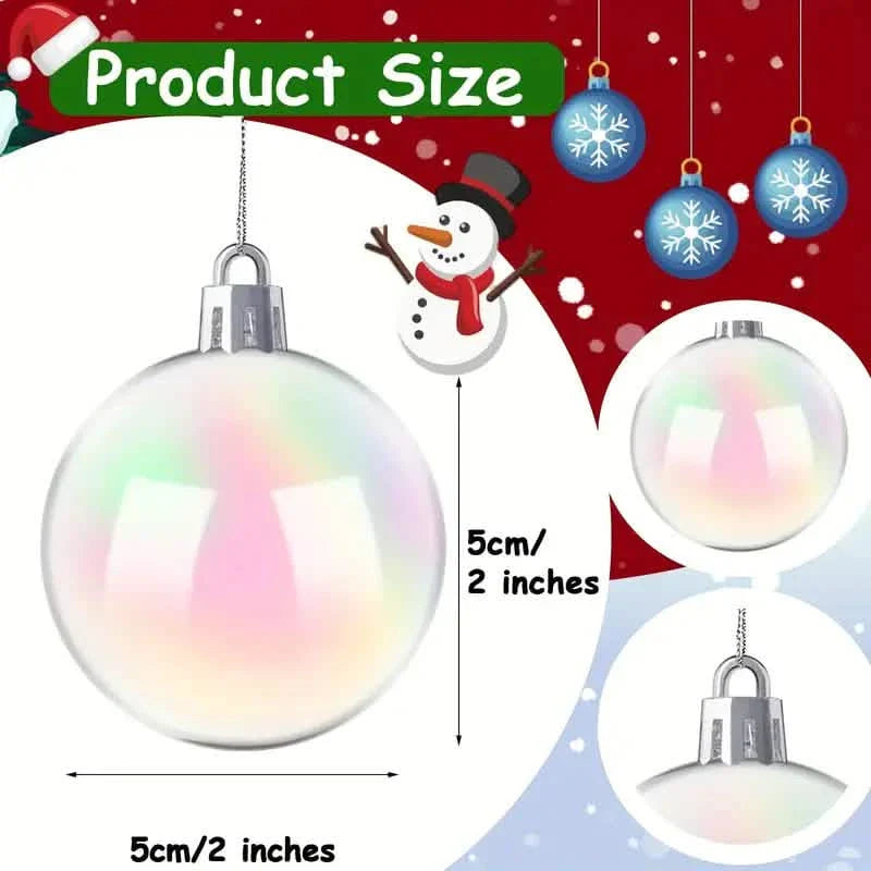 20-Pieces: Clear Iridescent Plastic Ornaments Balls for Crafts DailySale