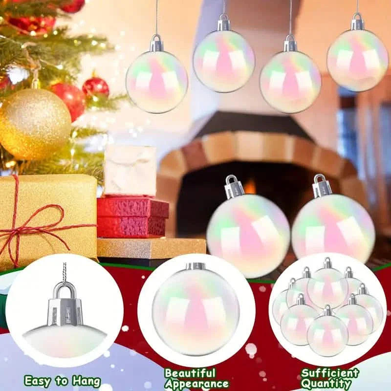 20-Pieces: Clear Iridescent Plastic Ornaments Balls for Crafts DailySale