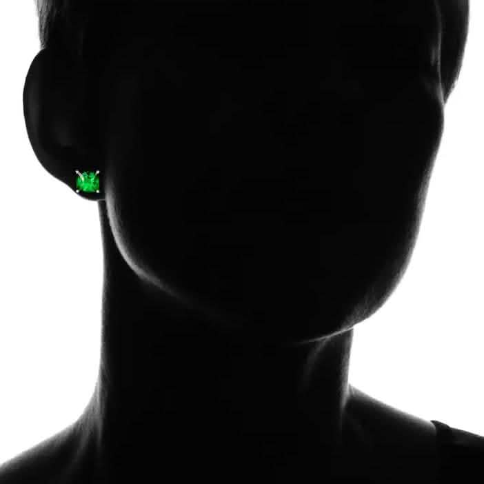 2.00 CTTW Sterling Silver Emerald Princess Cut Studs DailySale