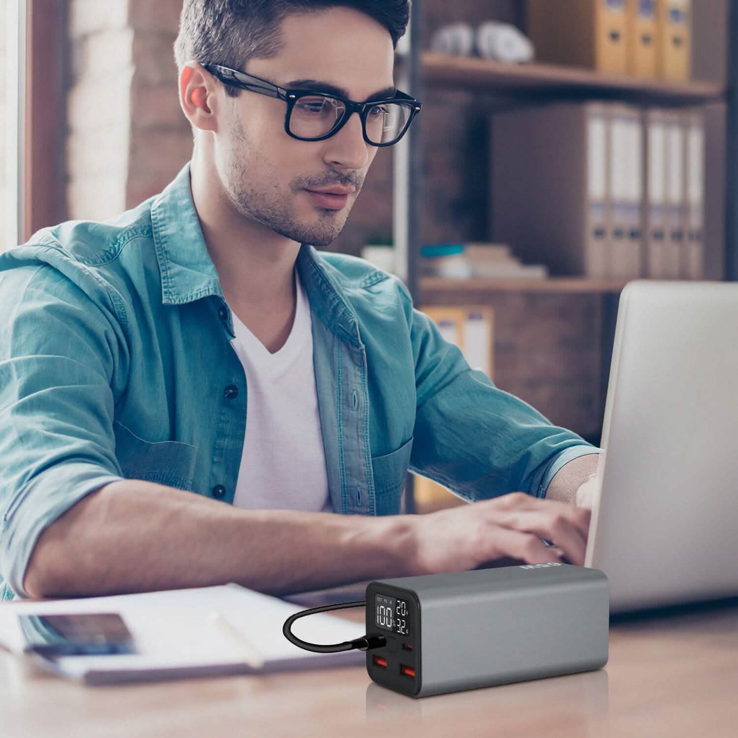 20000mah 65W USB-C PD Laptop Power Bank Fast Charging DailySale