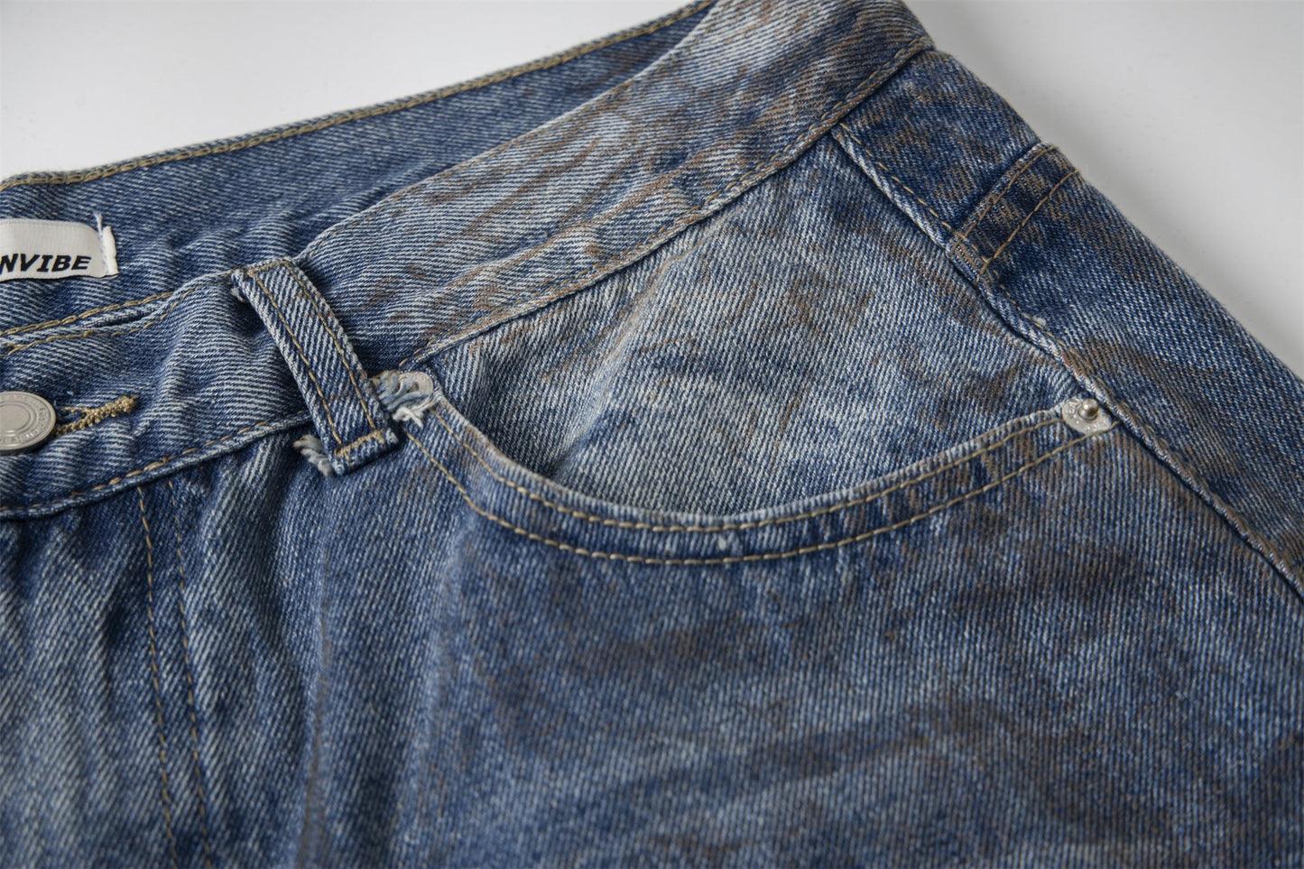 Destroyed Dirty Wash Denim Jeans - Grunge Aesthetic Distressed | LuxuryUrbanwear - Luxuryurbanwear