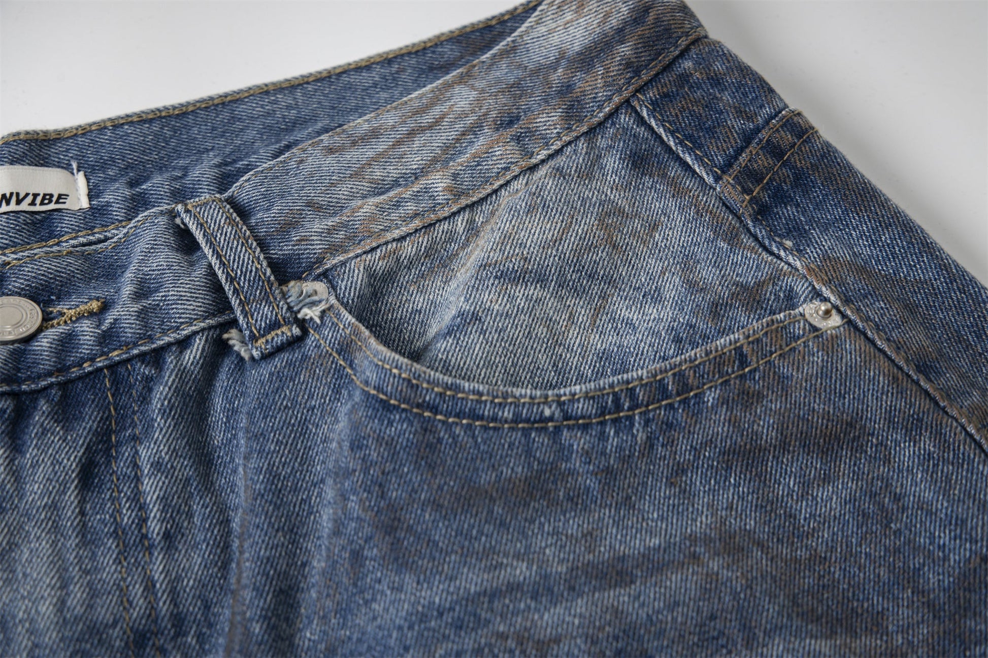 Destroyed Dirty Wash Denim Jeans - Grunge Aesthetic Distressed | LuxuryUrbanwear - Luxuryurbanwear
