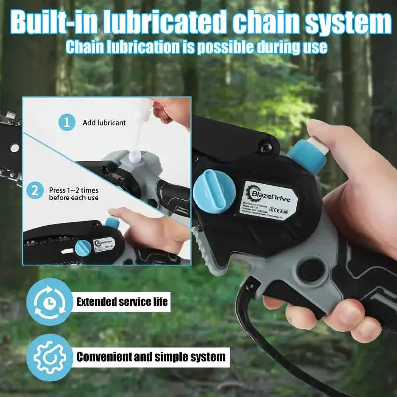 21V 4-6 Inch Cordless Chainsaw Kit with Built-in Lubrication, Battery and Charger DailySale