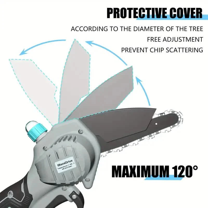 21V 4-6 Inch Cordless Chainsaw Kit with Built-in Lubrication, Battery and Charger DailySale