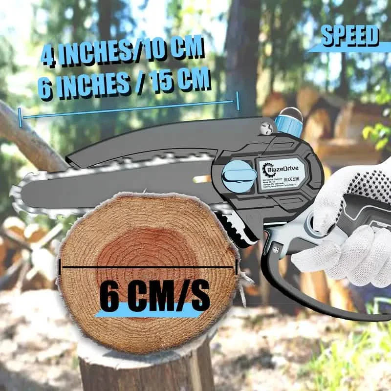 21V 4-6 Inch Cordless Chainsaw Kit with Built-in Lubrication, Battery and Charger DailySale
