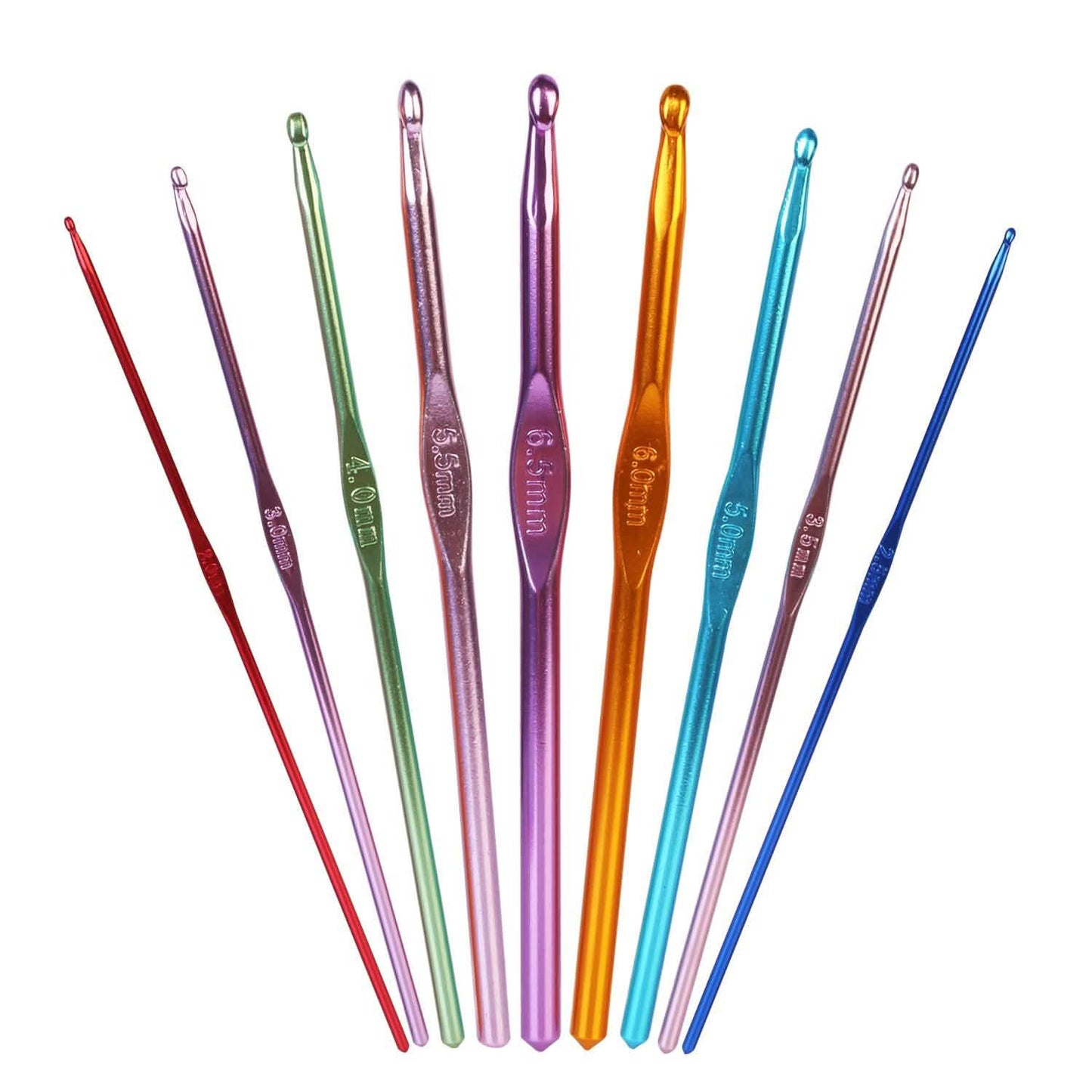 22-Piece: Aluminum Multi-Color Crochet Hook Needles DailySale