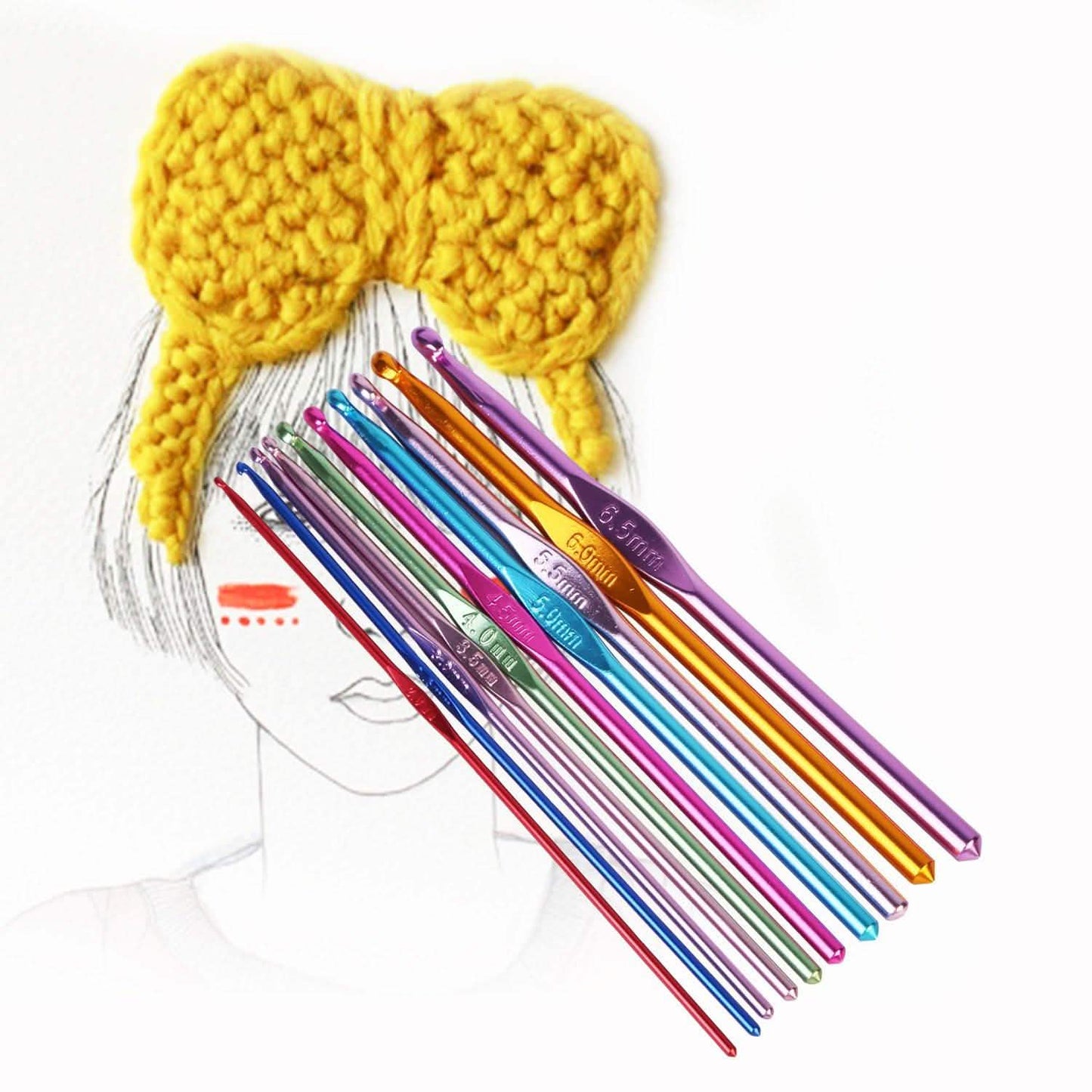 22-Piece: Aluminum Multi-Color Crochet Hook Needles DailySale