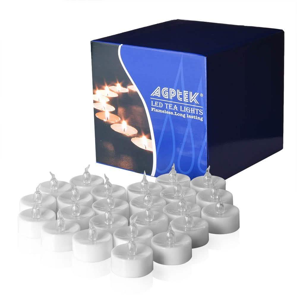 24-Pack: White LED Tealight Timer Candles Battery Operated Flameless Smokeless DailySale